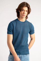 Crew Neck Textured T-Shirt